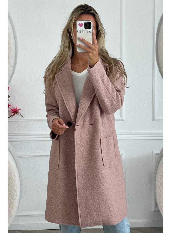 Autumn Teddy Coat - Light Old Pink PRE-ORDER