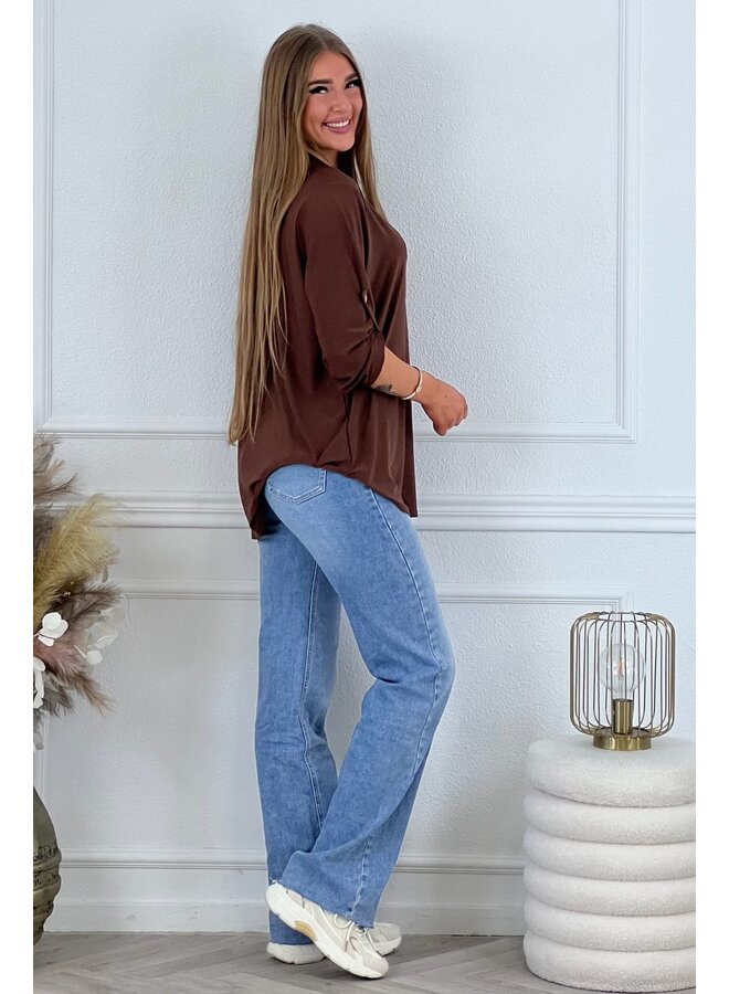 Perfect Basic Blouse - Brown PRE-ORDER