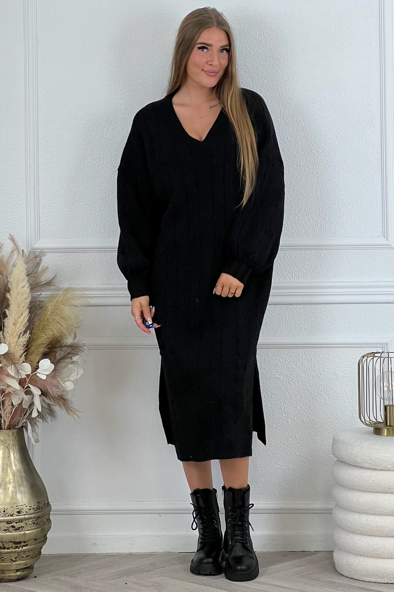 Braided Winter Set in Beige (Tunic and skirt)