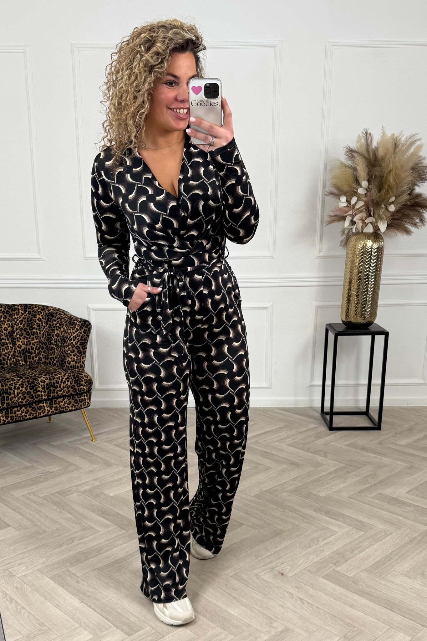 T8265 Ladies Grey & Black skin tight long sleeved jumpsuit main image 0