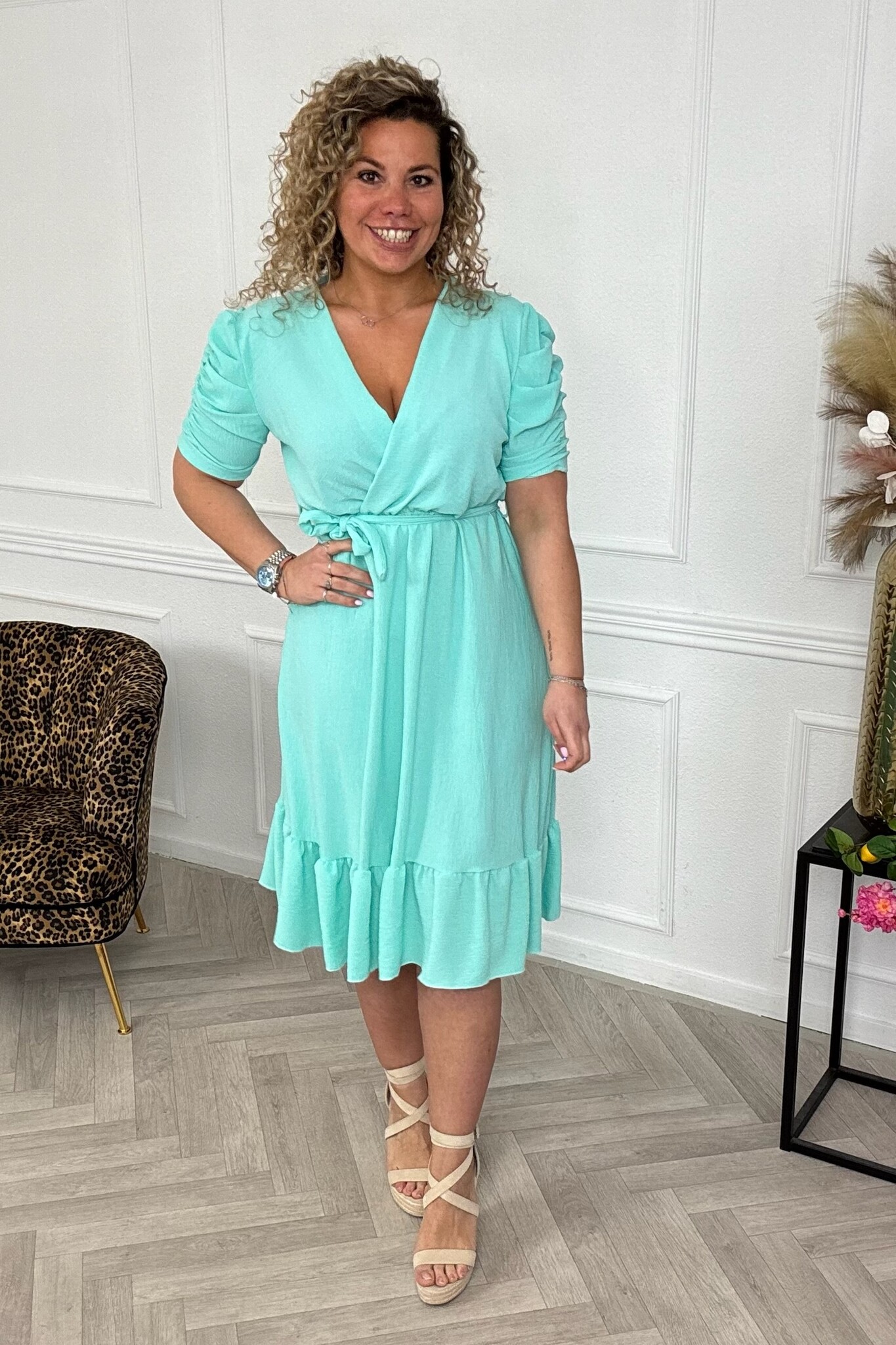 Textured Low-Waisted Long Puffy Dress