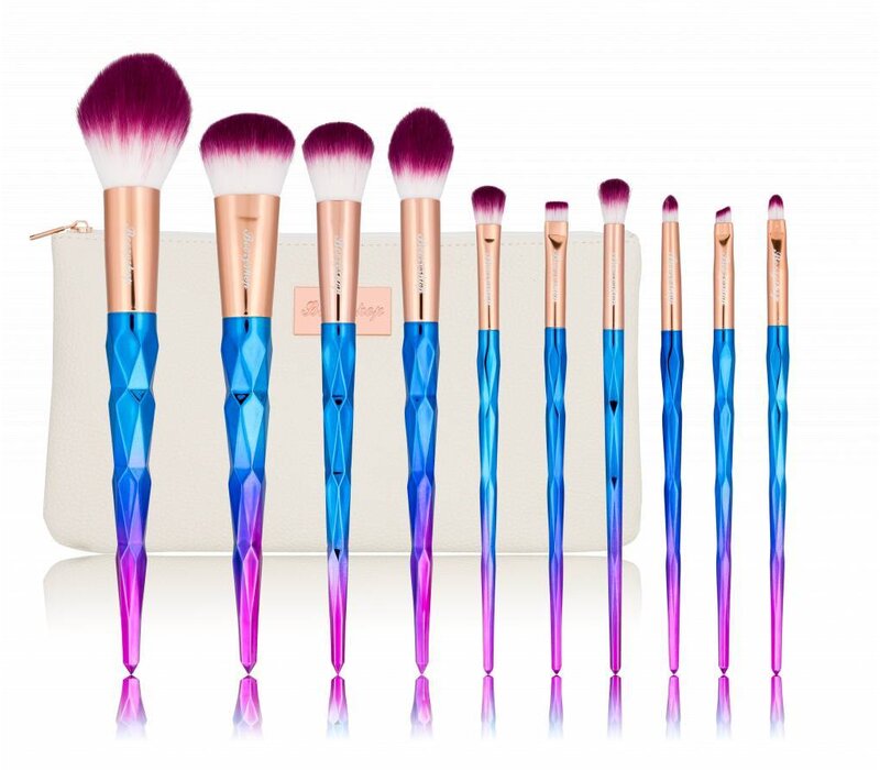 Boozyshop 10 pc Rainbow Makeup Brush Set