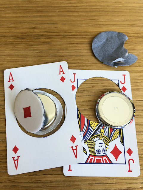 magnet buttons out of playing cards heavy stock failures