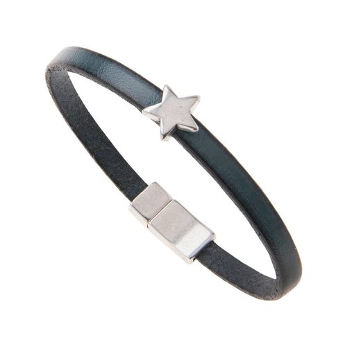 Carrie Elspeth Pulsera con dijes de estrella en piel sintética a gasolina Carrie Elspeth Pulsera con dijes de estrella en piel sintética a gasolina