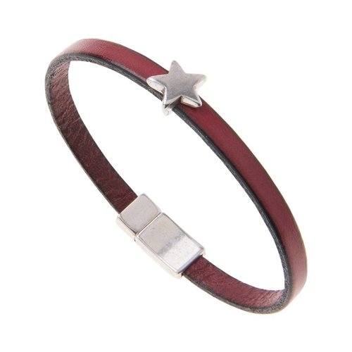 Carrie Elspeth Burgunder Leder Star Bettelarmband Carrie Elspeth Burgunder Leder Star Bettelarmband