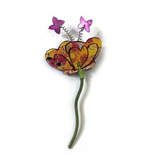 One Button Flor con mariposas broche 005 One Button Flor con mariposas broche 005