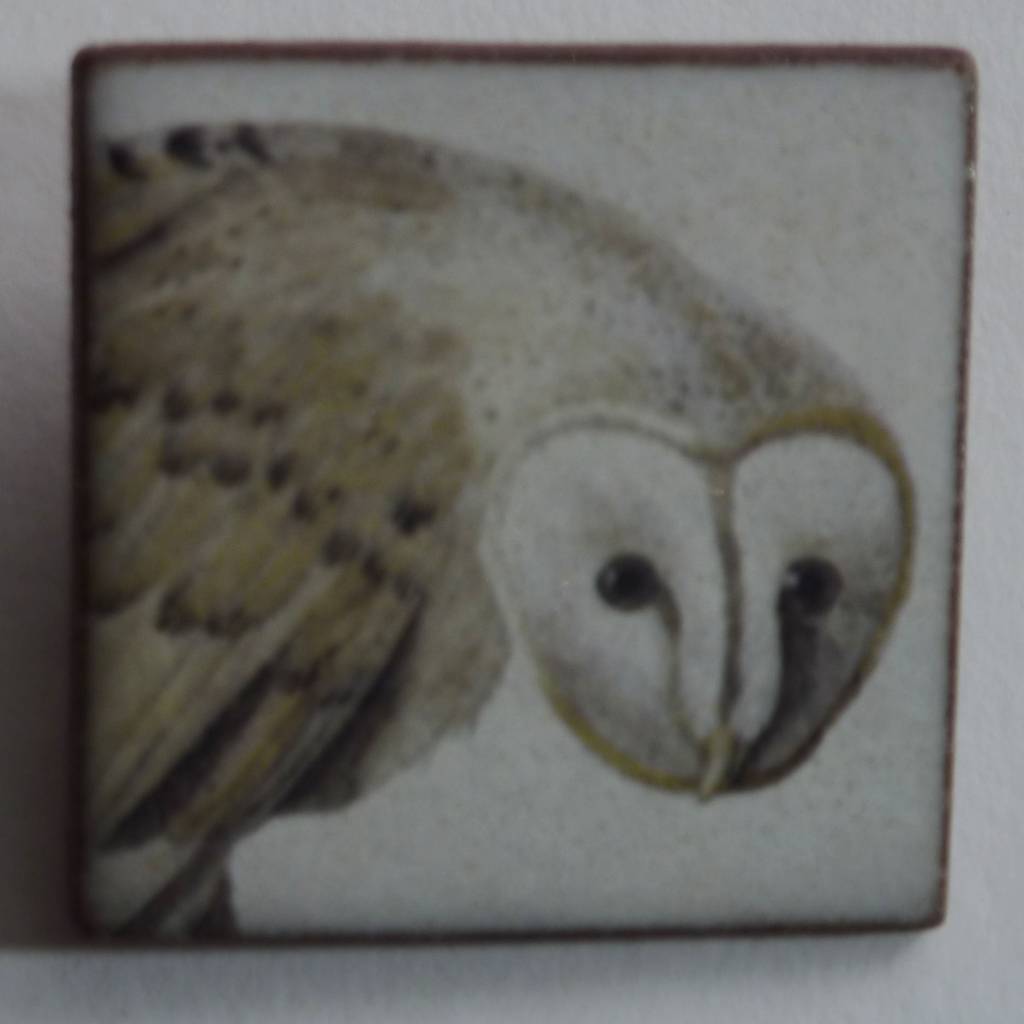 Stockwell Ceramics Heritage Barn Owl Head Brooch Water Street