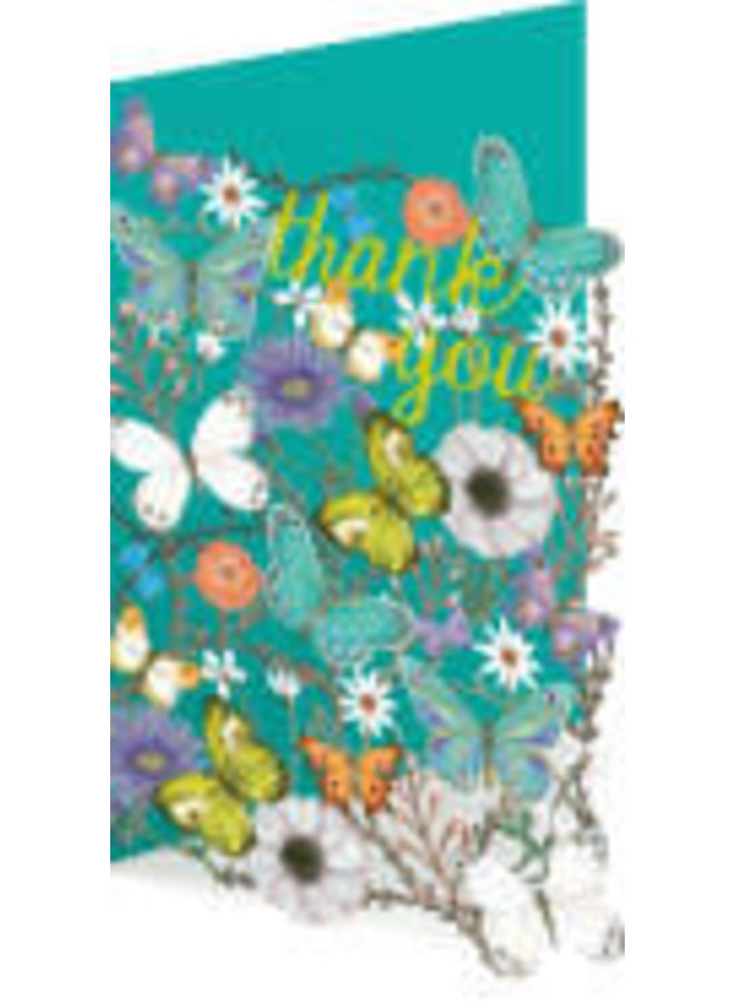 Butterfly Thank You Laser Card