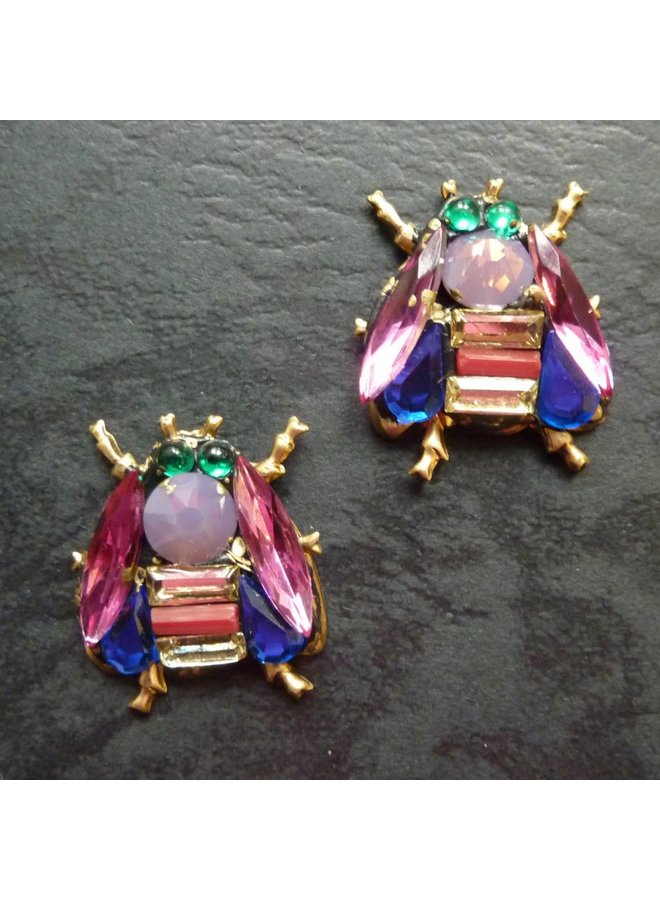 Vintage  bee stud crystal earrings