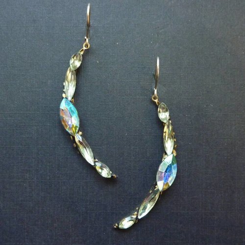Annie Sherburne Vintage white crescent drop crystal earrings Annie Sherburne Vintage white crescent drop crystal earrings