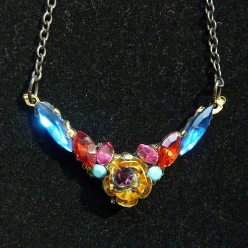 Annie Sherburne Vintage Multi Crystal Necklace with Rose Annie Sherburne Vintage Multi Crystal Necklace with Rose