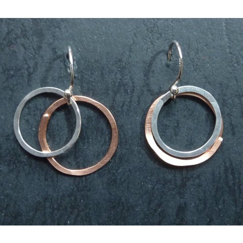 Melissa James Copper and Silver Hoop Drop Earrings Melissa James Copper and Silver Hoop Drop Earrings