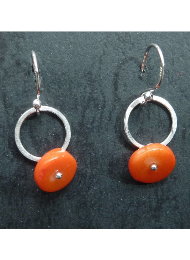 Coral Disc Earrings 054