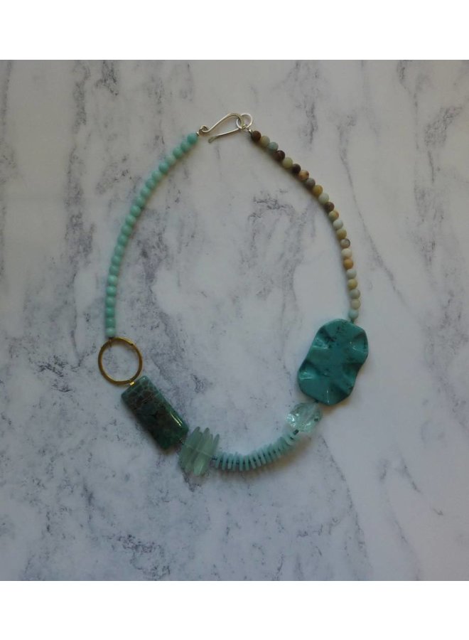 Large Turquoise and Multistone Necklace