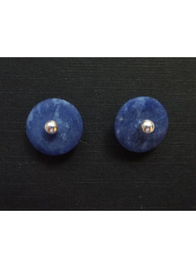 Silver and sodalite detachable stud earrings