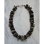 Spiky Cylinder Picasso Jasper y collar de plata