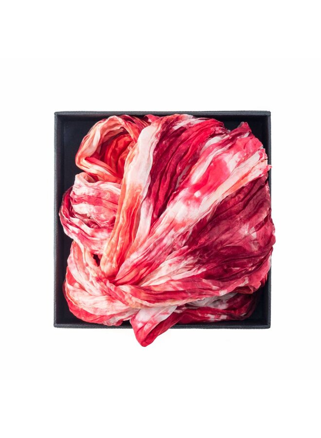 Flame Crinkle Silk Scarf en caja
