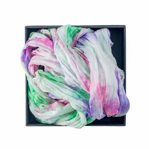 Lady Crow Silks Meadow Crinkle Silk Scarf 145x40cm Lady Crow Silks Meadow Crinkle Silk Scarf 145x40cm
