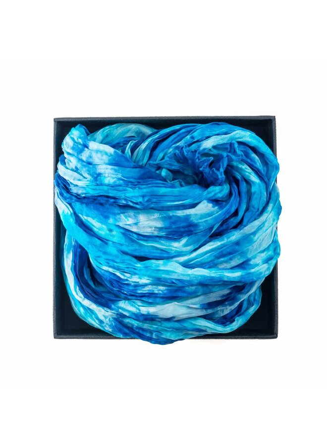 Kingfisher Crinkle Silk Scarf