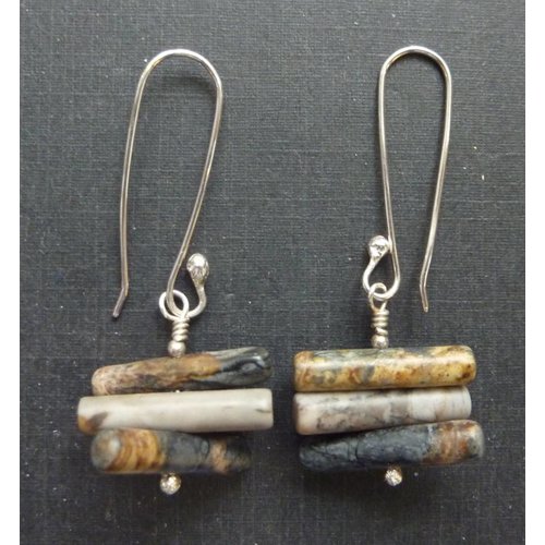 Angela Learoyd Pendientes Spiky Cylinder Picasso Jasper Angela Learoyd Pendientes Spiky Cylinder Picasso Jasper