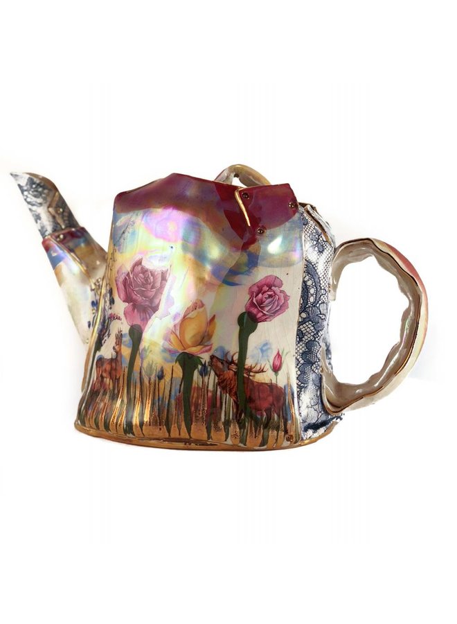 Secret Garden Lustre Tea Pot unique