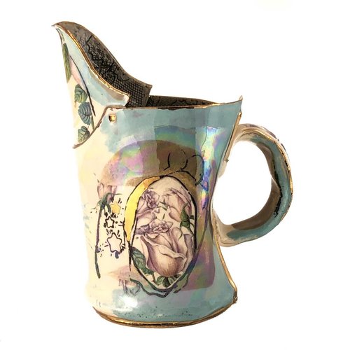 Vanessa Conyers Lustre Magic Weather white rose Lustre jug Vanessa Conyers Lustre Magic Weather white rose Lustre jug