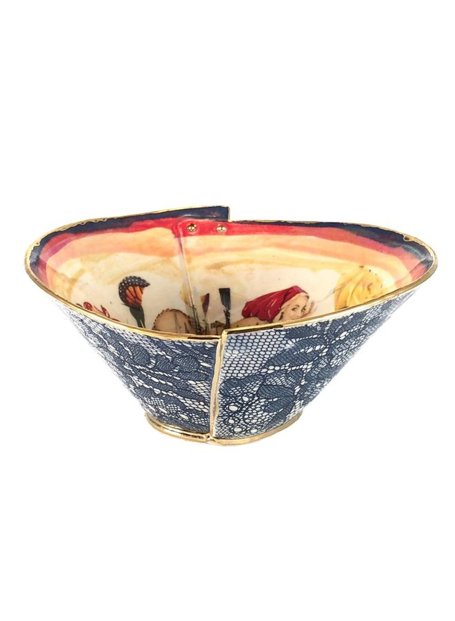 Secret Garden Red Lustre bowl sm