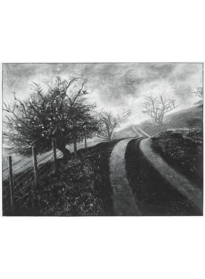 Mist on The Road to Rake Farm No. 3 Drawing Framed 59 cm x 45 cm