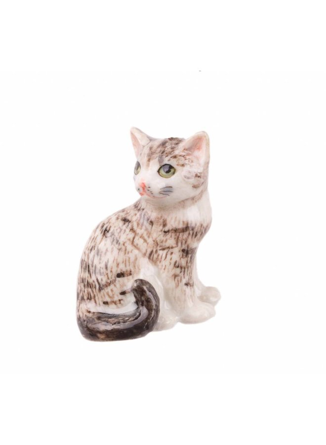 Tabby cat hand painted porcelain