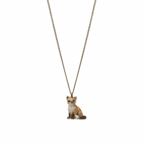And Mary Sentado collar de encanto de zorro, cadena de placa de plata And Mary Sentado collar de encanto de zorro, cadena de placa de plata