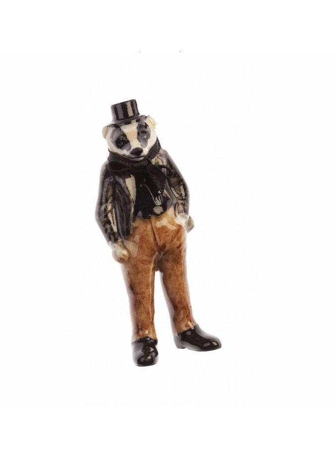 Mr Badger charm hand painted porcelain