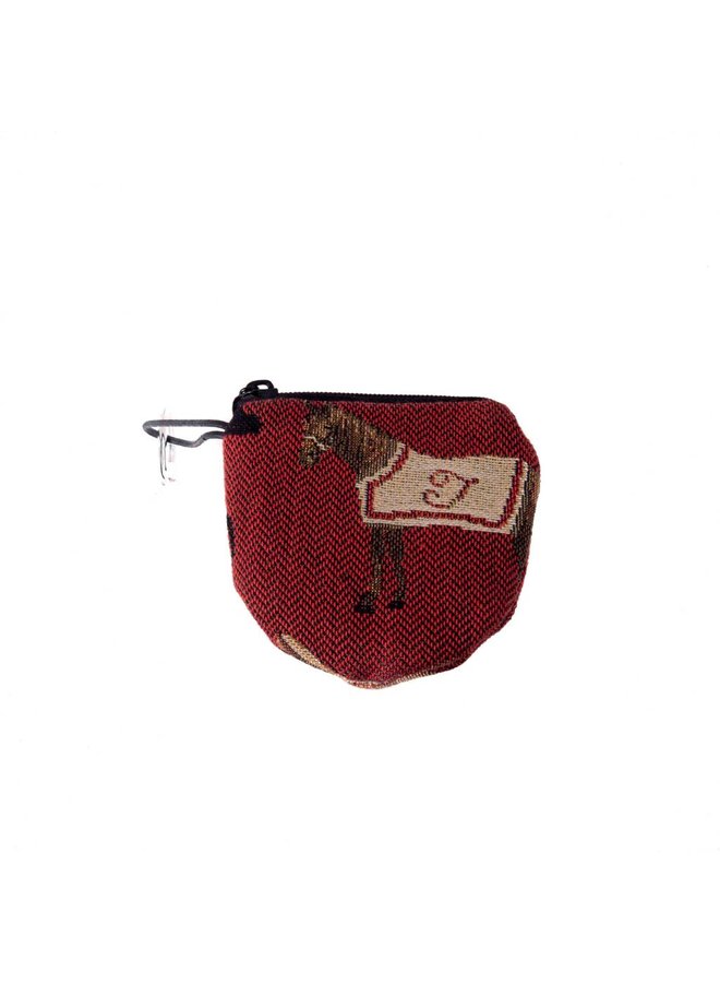 Race Horse Tapestry Keyring Purse 8 x 8 cm 