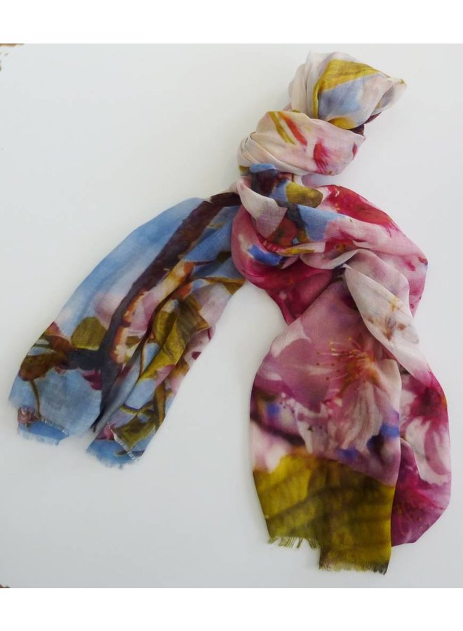 Branches and Blossom Modal and Silk Scarf 04