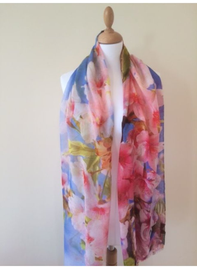 Branches and Blossom Modal and Silk Scarf 04