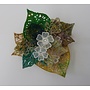 Blatt & Blume Cluster Gestickte Brosche