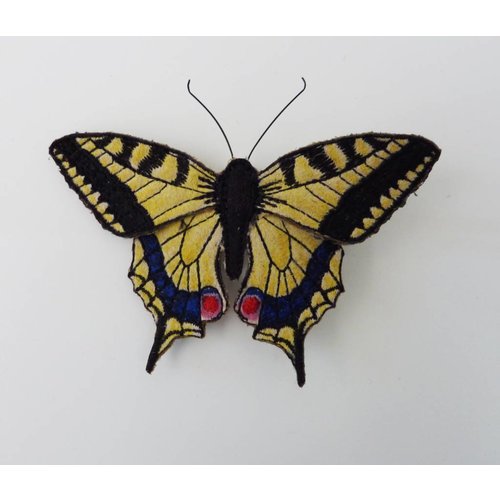 Vikki Lafford Garside Swallowtail britischer Schmetterling gestickte Brosche Vikki Lafford Garside Swallowtail britischer Schmetterling gestickte Brosche