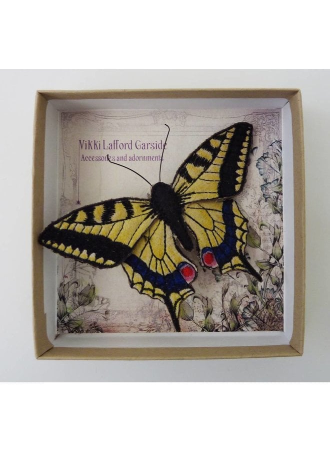 Swallowtail britischer Schmetterling gestickte Brosche