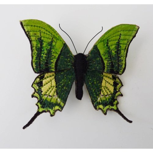 Vikki Lafford Garside Kaiser-i-Hind Endangered Butterfly Embroidered Brooch Vikki Lafford Garside Kaiser-i-Hind Endangered Butterfly Embroidered Brooch