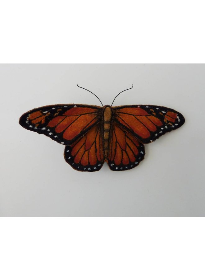 Monarch Endangered Butterfly Embroidered Brooch