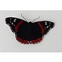 Broche brodée papillon amiral rouge britannique