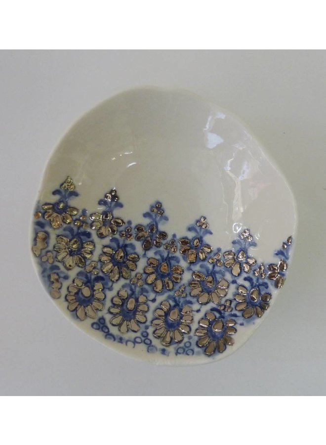 Blue Lace bowl with platinum lustre