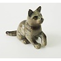 Grey Cat charm hand painted porcelain