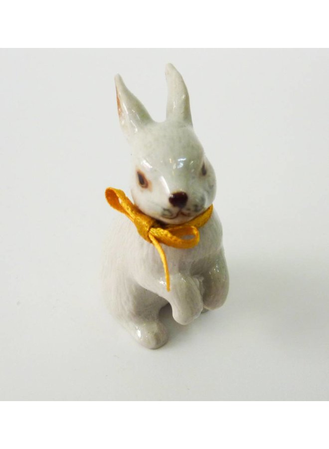 White Rabbit charm hand painted porcelain