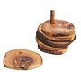 Rustic Olive Wood Coaster Set
