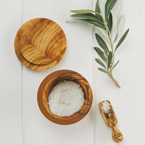 Naturally Med Olivenholz Salz- oder Zuckertopf mit Deckel Naturally Med Olivenholz Salz- oder Zuckertopf mit Deckel