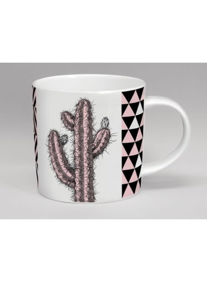 Hothouse Tall Cactus Pink & White Becher