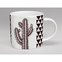 Taza rosada y blanca del cactus alto del invernadero