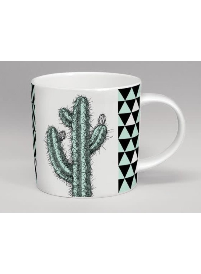 Hothouse Tall Cactus Mint & White Mug