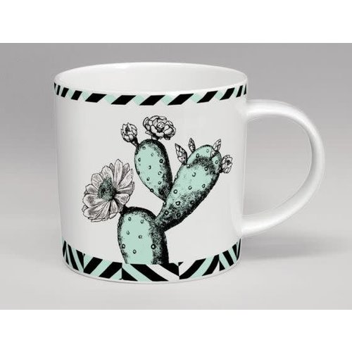 Repeat Repeat Treibhauskaktus-Blumen-Minze u. Weiße Tasse Repeat Repeat Treibhauskaktus-Blumen-Minze u. Weiße Tasse