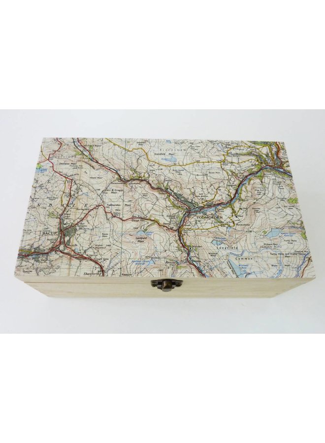 Map Rectangle Birch box Todmorden 24 x 14 x 8 cm 